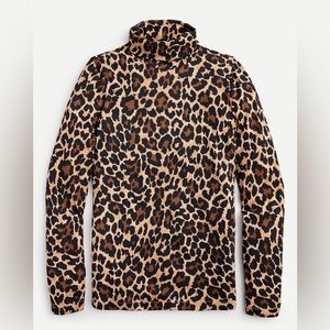 J. Crew Tissue Turtleneck in Leopard XXS